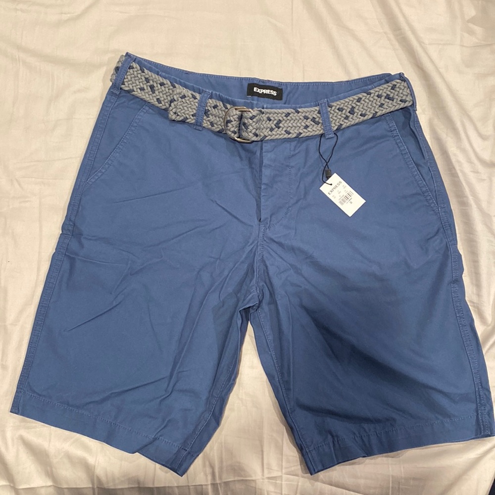 Blue Express Shorts with Belt Size 32